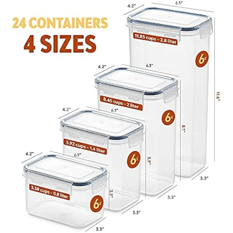 24 Pack Airtight Food Storage Container Set