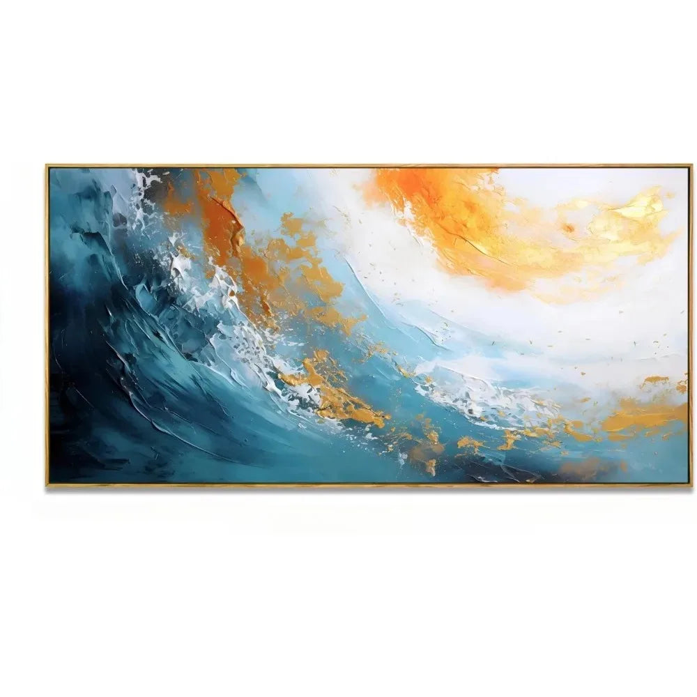 Abstract Canvas Artwork of Ocean Waves